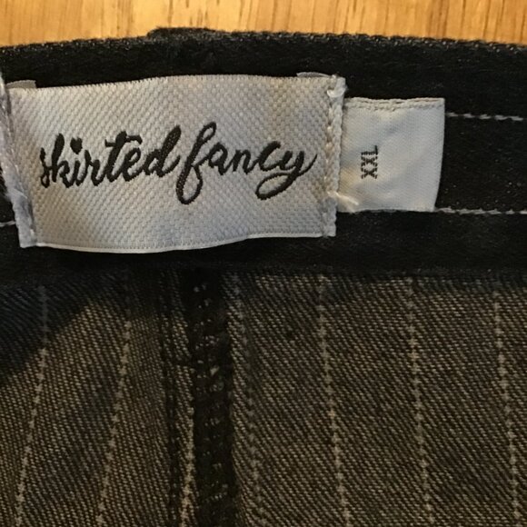 Black Denim Striped Skirt Sz 2X Offset Waistband NWT - Picture 11 of 12